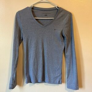 Blue long sleeve Tommy Hilfiger V-neck